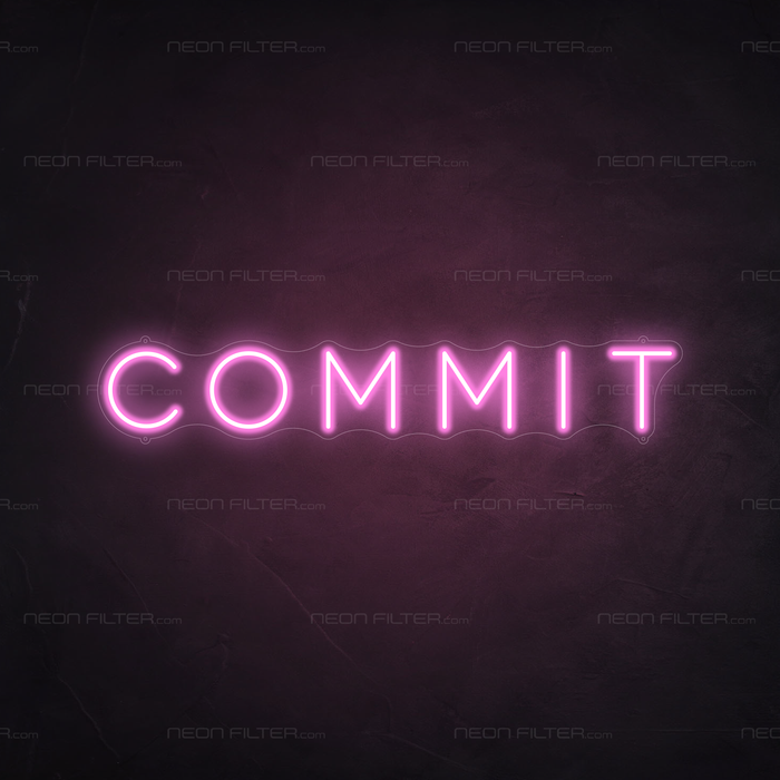 Commit Neon Sign in Pastel Pink