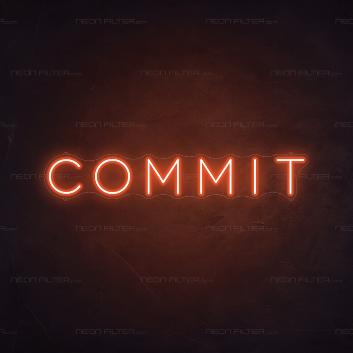 Commit Neon Sign in Sunset Orange