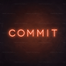 Commit Neon Sign in Sunset Orange