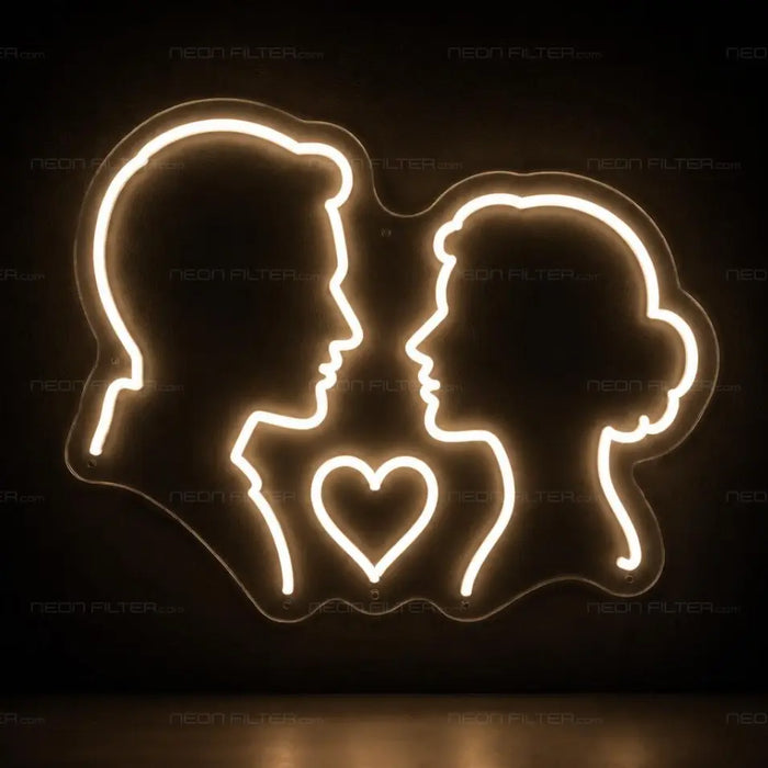 Couple Silhouette Neon Sign for Wedding Decor - Neon Filter