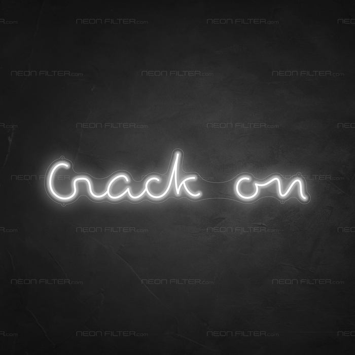 Crack On Neon Sign in Snow White