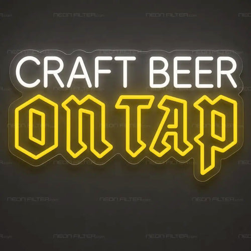 Craft Beer On Tap Neon Sign for BarPub Decor - Neon Filter