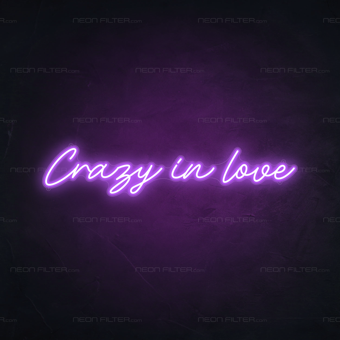 Crazy In Love Neon Light in Hopeless Romantic Purple