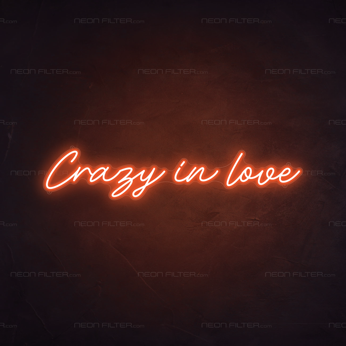 Crazy In Love Neon Light in Sunset Orange