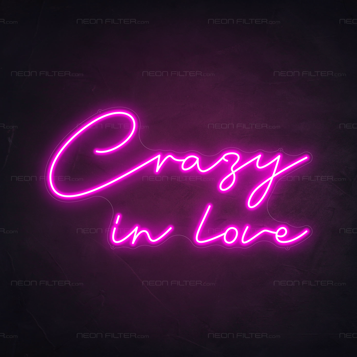 Crazy In Love Neon Sign in  Love Potion Pink