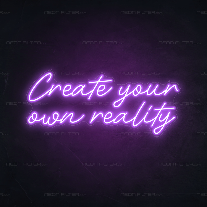 Create Your Own Reality Neon Sign in Hopeless Romantic Purple