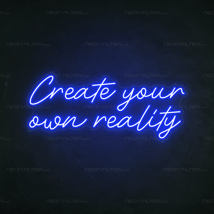 Create Your Own Reality Neon Sign in Santorini Blue