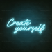 Create Yourself Neon Sign in Glacier blue