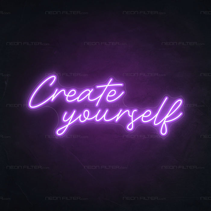 Create Yourself Neon Sign in Hopeless Romantic Purple