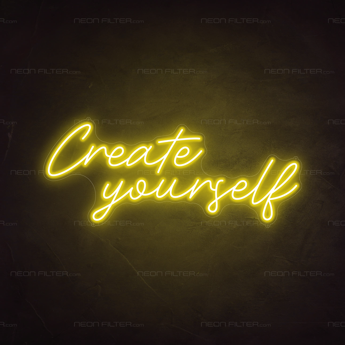 Create Yourself Neon Sign in Paradise Yellow