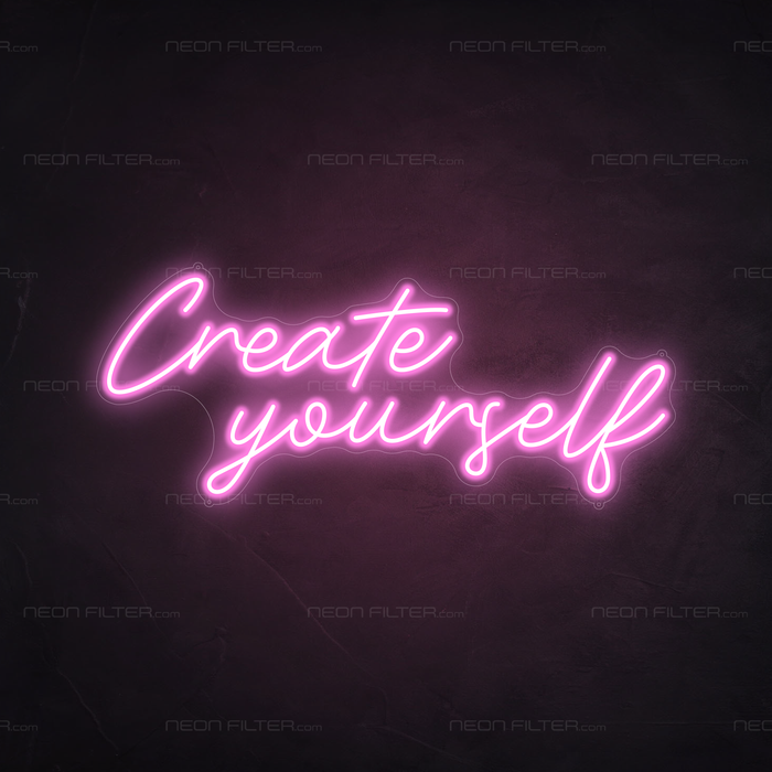 Create Yourself Neon Sign in Pastel Pink