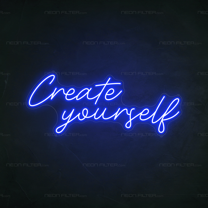 Create Yourself Neon Sign in Santorini Blue