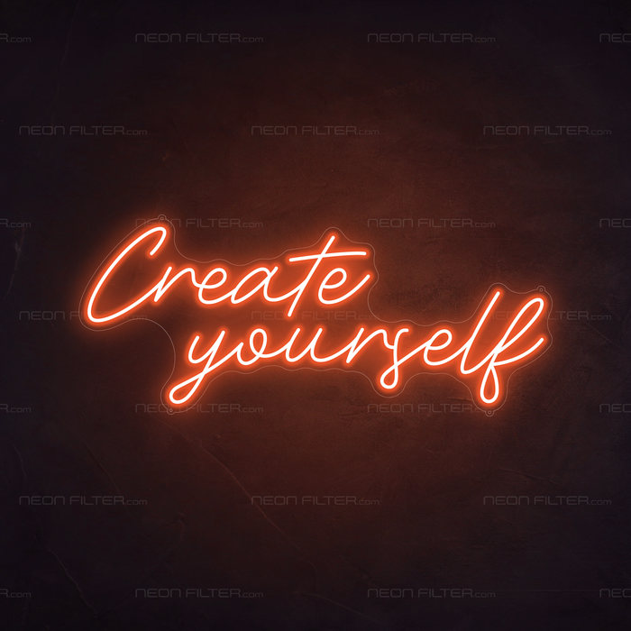 Create Yourself Neon Sign in Sunset Orange