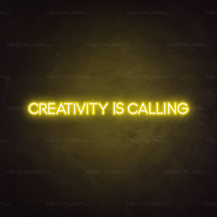 Creativity Is Calling Neon Sign in Paradise Yellow