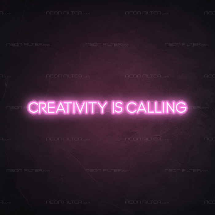 Creativity Is Calling Neon Sign in Pastel Pink