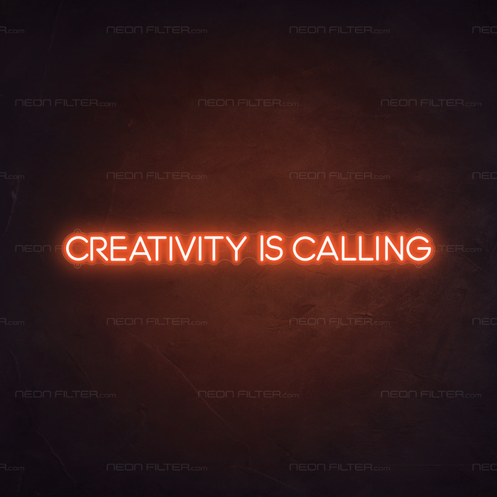 Creativity Is Calling Neon Sign in Sunset Orange