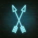 Crossed Arrows Neon Sign in Glacier blue