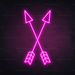 Crossed Arrows Neon Sign in Love Potion Pink