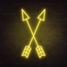 Crossed Arrows Neon Sign in Paradise Yellow