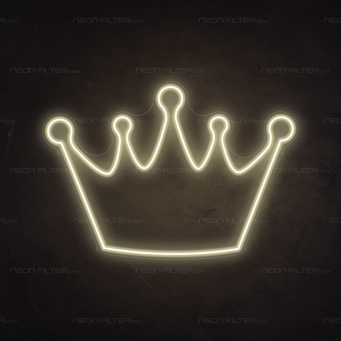 Crown Neon Sign in Cosy Warm White