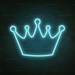 Crown Neon Sign in Glacier blue