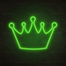 Crown Neon Sign in Glow Up Green