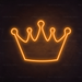 Crown Neon Sign in Hey Pumpkin Orange