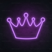 Crown Neon Sign in Hopeless Romantic Purple