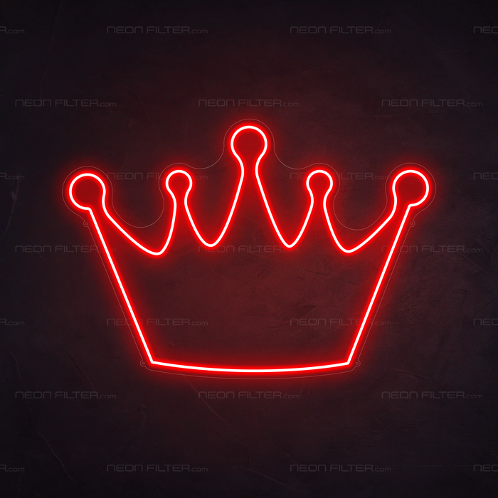 Crown Neon Sign in Hot Mama Red