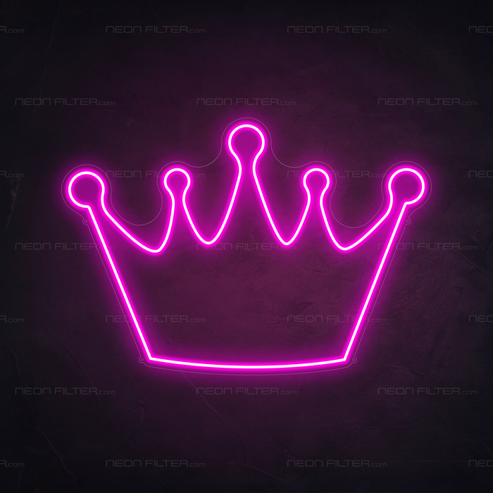 Crown Neon Sign in Love Potion Pink