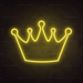 Crown Neon Sign in Paradise Yellow