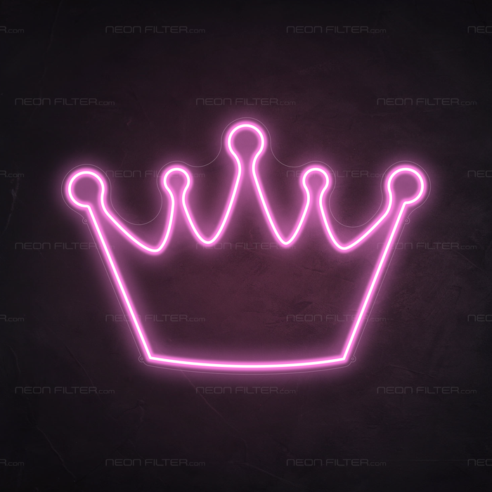 Crown Neon Sign in Pastel Pink