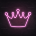 Crown Neon Sign in Pastel Pink