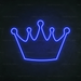 Crown Neon Sign in Santorini Blue