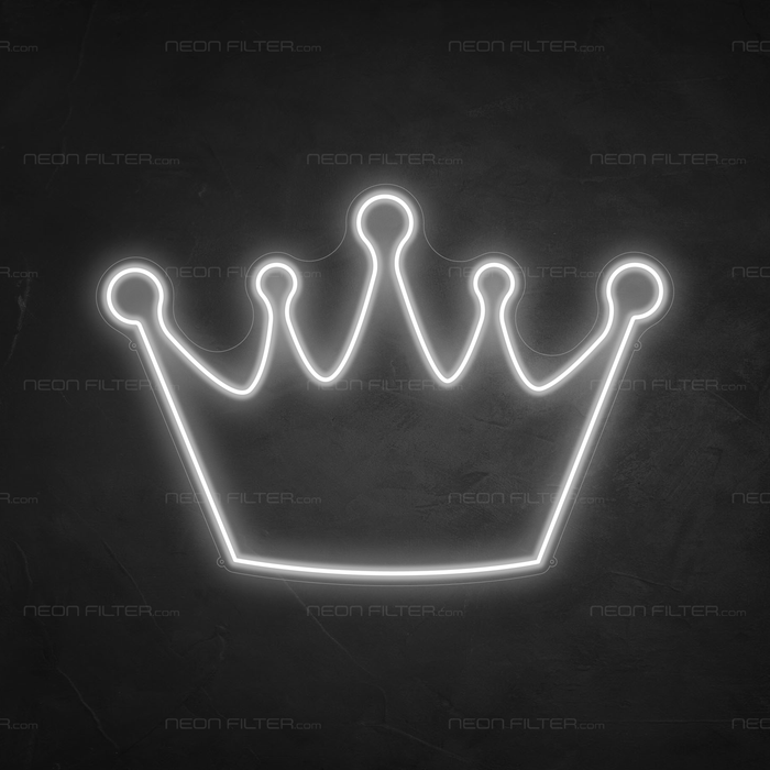 Crown Neon Sign in Snow White