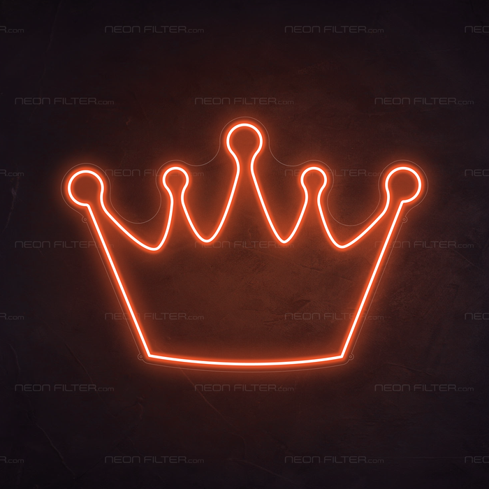 Crown Neon Sign in Sunset Orange