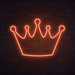 Crown Neon Sign in Sunset Orange