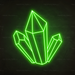 Crystals Neon Sign in Glow Up Green