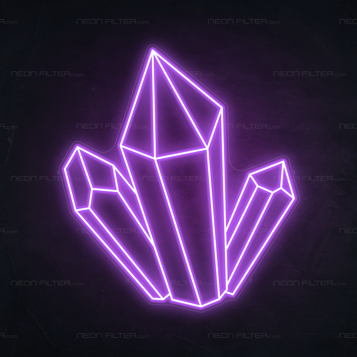 Crystals Neon Sign in Hopeless Romantic Purple