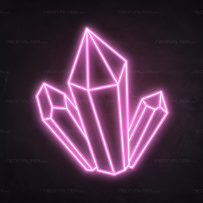 Crystals Neon Sign in Pastel Pink