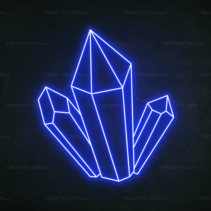 Crystals Neon Sign in Santorini Blue