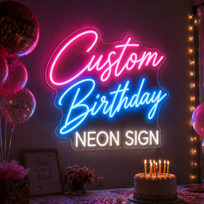 Custom Birthday Neon Sign for Customiser Decor - Neon Filter