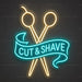 Cut & Shave Tools Neon Sign for BarberShop Decor - Neon Filter