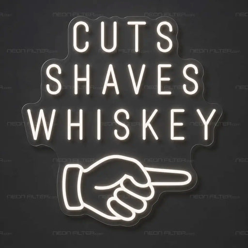 Cuts Shaves Whiskey Neon Sign for BarberShop Decor - Neon Filter