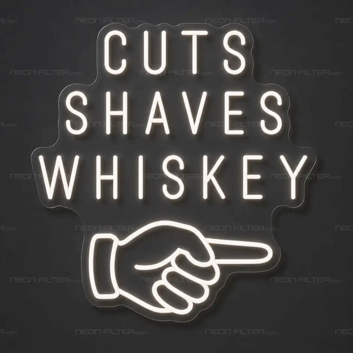 Cuts Shaves Whiskey Neon Sign for BarberShop Decor - Neon Filter