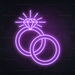 Diamond Rings Neon Sign in Hopeless Romantic Purple