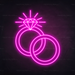 Diamond Rings Neon Sign in Love Potion Pink