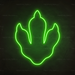 Dinosaur Footprint Neon Sign in Glow Up Green