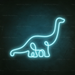 Diplodocus Dinosaur Neon Sign in Glacier blue