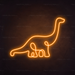 Diplodocus Dinosaur Neon Sign in Hey Pumpkin Orange